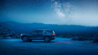 Car night sky mountains stars - milky free wallpaper