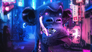 Glowing rat city night neon - the building free wallpaper for desktop
