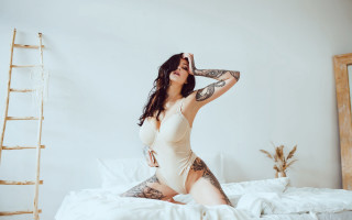 Woman bodysuit bed ladder rococo - a woman in a bodysuit free wallpaper