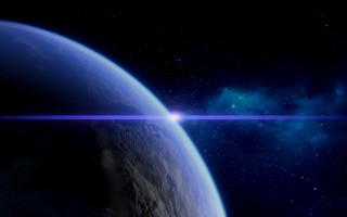 Blue planet beam light star - a star in the background free wallpaper