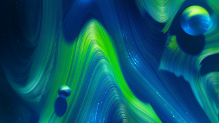 Blue green swirl bubbles stars - swirl free wallpaper