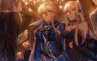 Anime characters room blue dress - renaissance free wallpaper for desktop