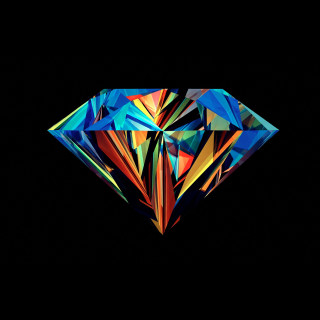 Colorful diamond black background abstract - diamond free wallpaper for tablet