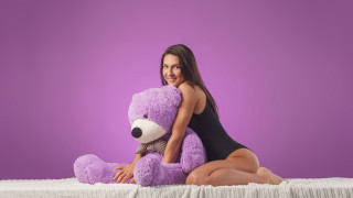Woman bodysuit purple teddy bed - elizabeth polunin free wallpaper for desktop