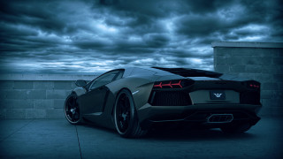 Sports car night parking lot 3 - dark night free wallpaper