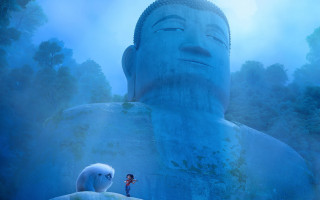 Large statue child forest person - a child free wallpaper for desktop