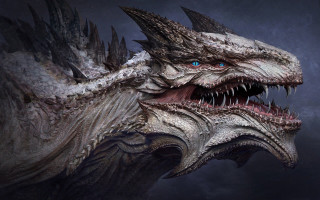 Dragon open mouth sharp teeth - tooth wide free wallpaper