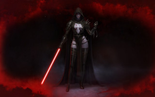 Woman lightsaber sword fog gothic - a fog free wallpaper