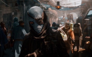 Masked man group street light - enki bilal free wallpaper for desktop