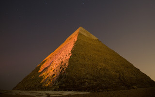 Pyramid starry sky night mountains - sky in the background free wallpaper