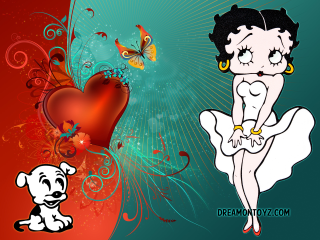 Woman dress dog heart blue - betty merken free wallpaper for desktop