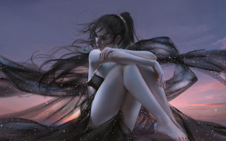 Woman long hair fantasy art - stanley artgerm lau free wallpaper