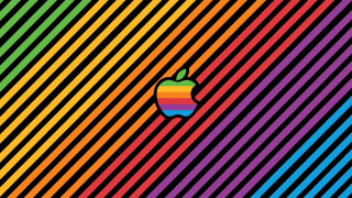 Colorful apple rainbow diagonal pop - retro free wallpaper