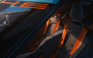 Car seat orange trim steering - realistic free wallpaper for desktop