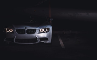 Silver car night parking lights - the headlight free wallpaper for desktop