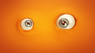 Two eyes orange background white - two eye free wallpaper for desktop