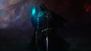 Dark knight green glow foggy - epic fantasy character art free wallpaper for desktop