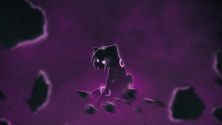 Cartoon character purple light rocks - free anime wallpaper