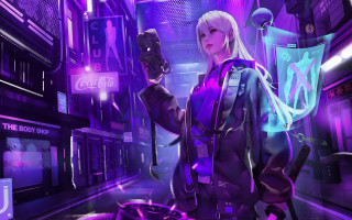 Woman purple outfit cellphone city - a purple outfit holding free wallpaper