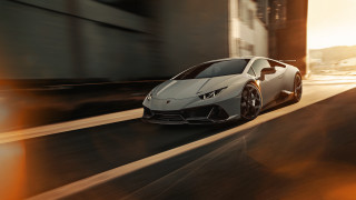 White sports car city street 3 - motion free wallpaper