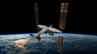 Space station earth sun satellite - a space station in the middle of the earth free wallpaper