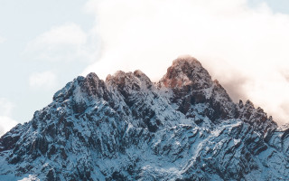 Mountain snow peak clouds forest - tall peak free wallpaper