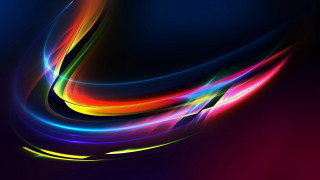 Colorful abstract curved neon stripes - neon color free wallpaper for desktop