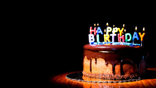 Birthday cake lit candles dark 4 - a birthday cake free wallpaper for desktop