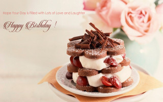 Birthday cake strawberries whipped cream - strawberry free wallpaper for desktop