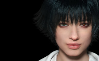 Eve ryder black hair white - ultra realistic face free wallpaper