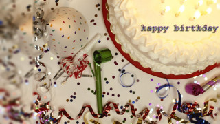 Birthday cake confetti streamers table - a birthday cake free wallpaper for desktop