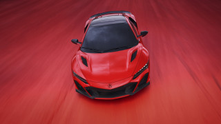 Red sports car black hood 2 - the hood of the car free wallpaper