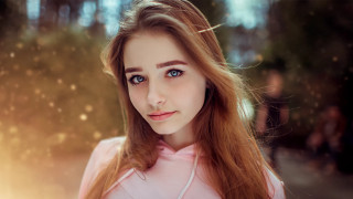 Woman longhair blueeyes rainy portrait - free portrait wallpaper for desktop