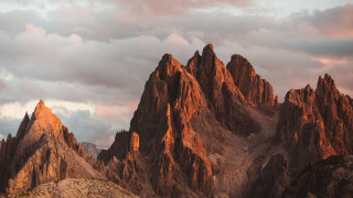 Mountain range clouds sunset twilight - romanesque free wallpaper