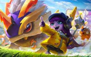 Girl yellow jacket dragon headphones - a purple tail free wallpaper