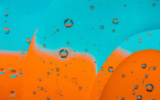 Blue orange water drops abstract - geometric abstract art free wallpaper for desktop