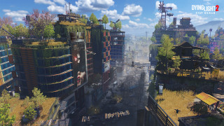 City trees skyline dystopia architecture - lot free wallpaper for desktop