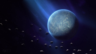 Small planets stars blue light 2 - a space free wallpaper