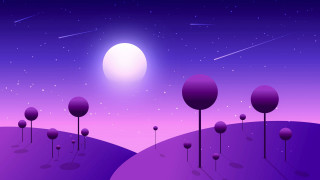 Purple landscape trees moon stars - a purple sky free wallpaper for desktop