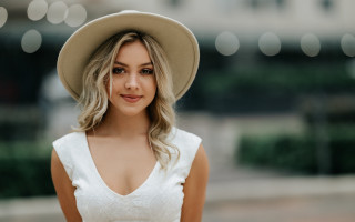 Woman hat white dress city - white dress free wallpaper