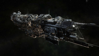 Space ship machinery stars aurora - the dark sky free wallpaper