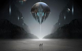Desert ruins space planet beeple - the middle of a desert free wallpaper
