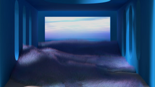 Blue room c4d bed net - a blue wall free wallpaper