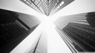 Black and white cityscape skyscrapers - tall building free wallpaper
