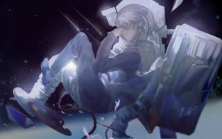 Falling man sword space aurora - armin hansen free wallpaper