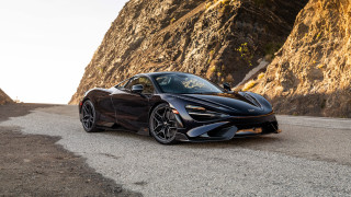 Black sports car mountain cliff - a cliff in the background free wallpaper