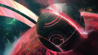 Space station aurora moonlight galaxy - image of a space station free wallpaper