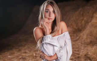 Elina karimova white dress portrait - under her chin free wallpaper