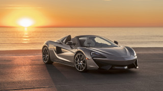 Silver sports car beach sunset 2 - 4k uhd image free wallpaper