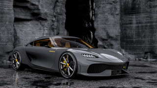 Grey sports car dark room 5 - adam szentpétery free wallpaper